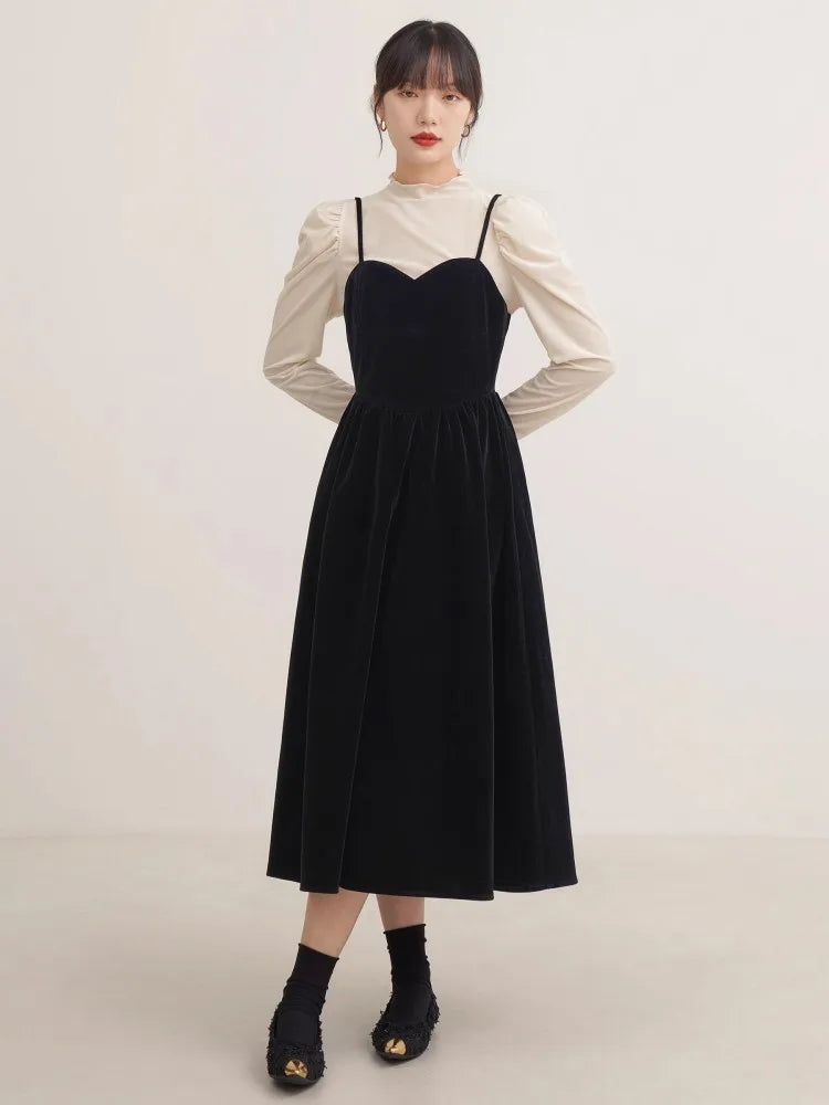 French Velvet Slip Dress – Luxe Retro Elegance