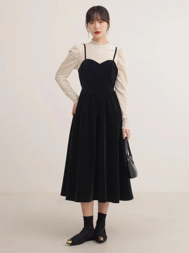 French Velvet Slip Dress – Luxe Retro Elegance