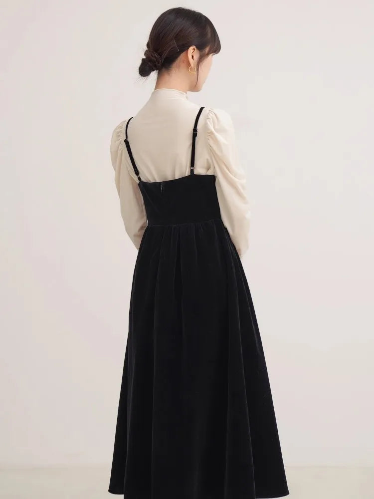 French Velvet Slip Dress – Luxe Retro Elegance