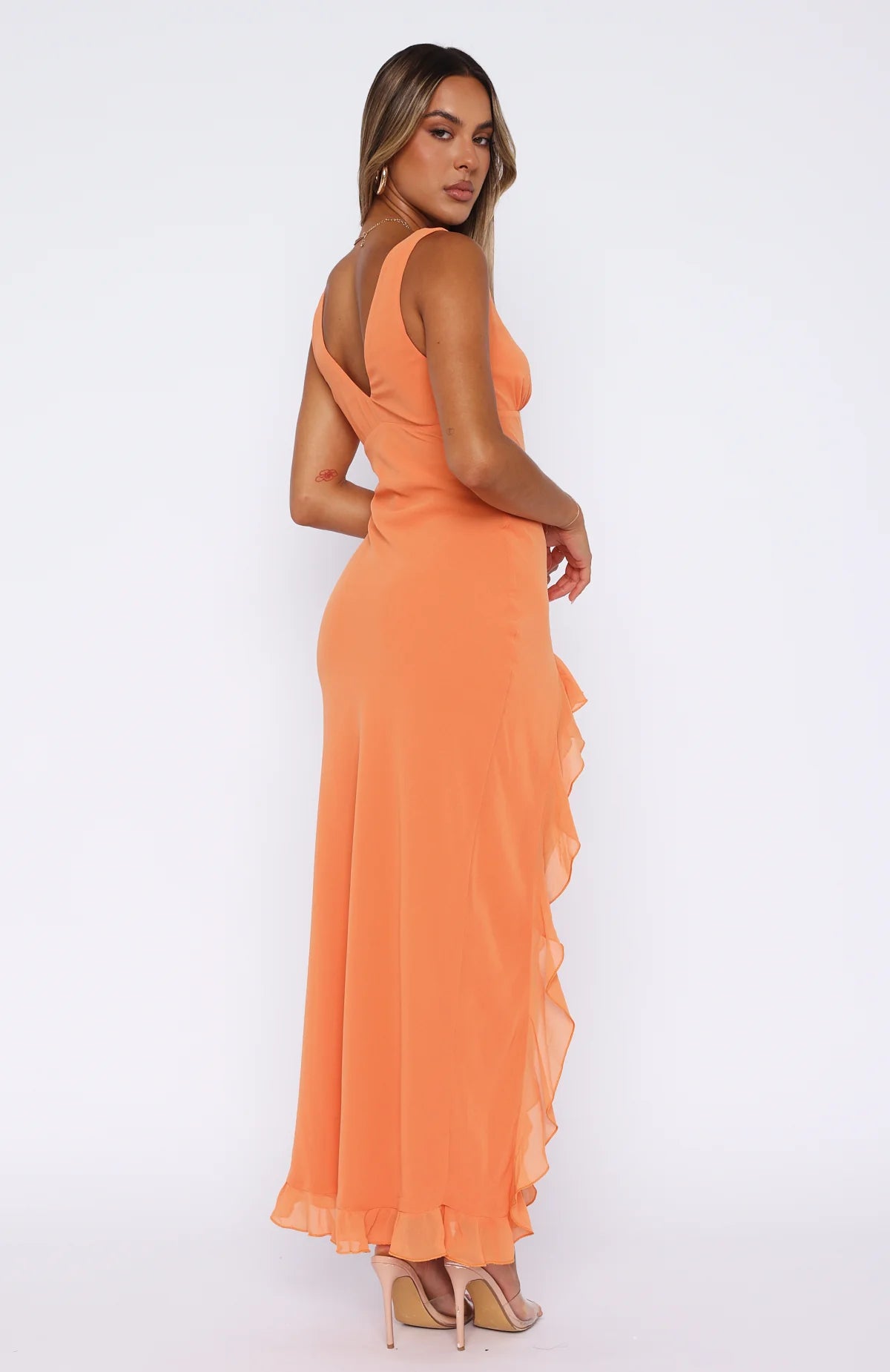 Ruffled Tulle Maxi Dress
