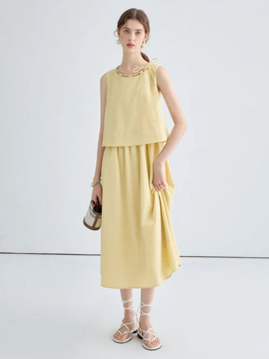 Summer Sleeveless Midi Dress – Relaxed Fit with Adjustable Straps