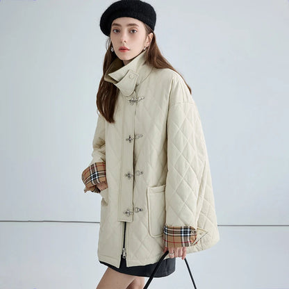 Square Neck Quilted Cotton Padded Jacket