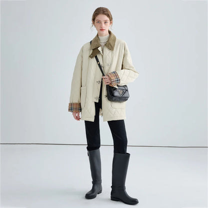 Square Neck Quilted Cotton Padded Jacket