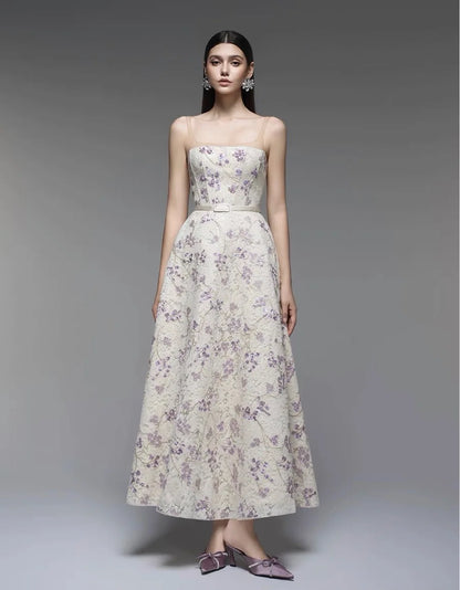Embellished Sparkle A-Line Gown – Sleeveless Maxi Dress