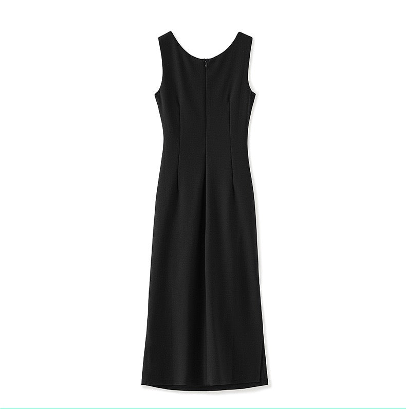 Amélie Noir Lace Contrast Maxi Dress