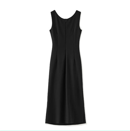 Amélie Noir Lace Contrast Maxi Dress