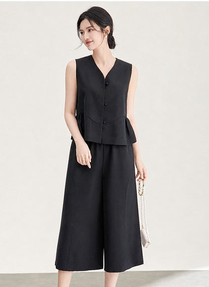Emilia Luxe Vest & Cropped Pants Set