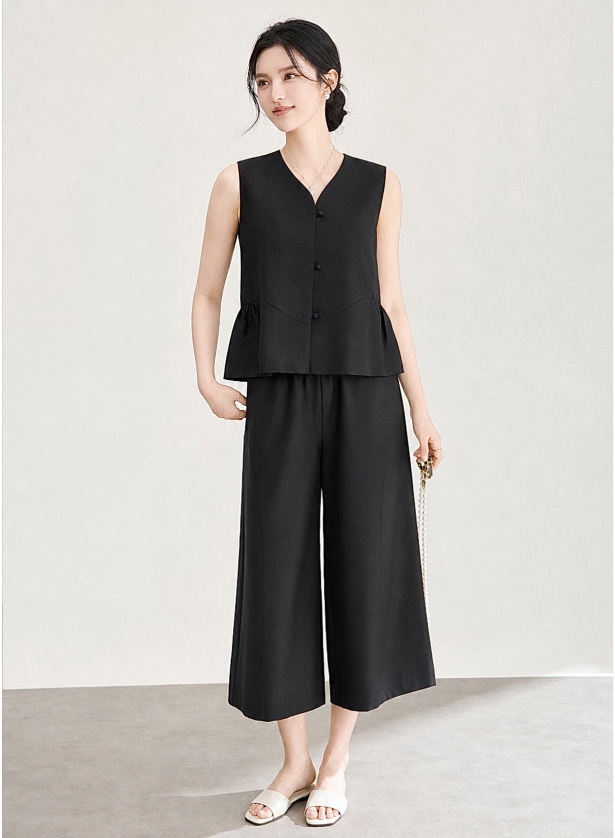 Emilia Luxe Vest & Cropped Pants Set