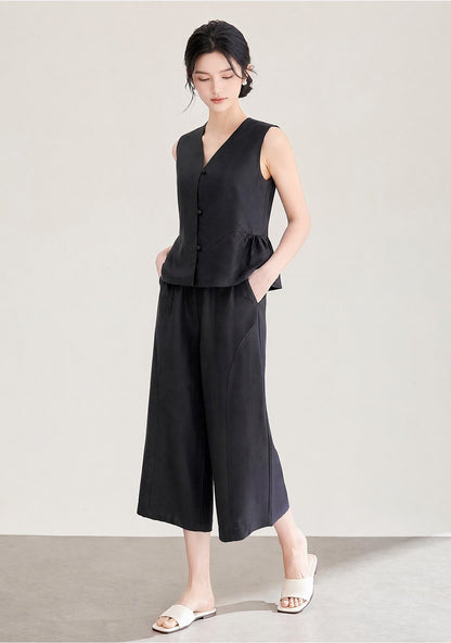 Emilia Luxe Vest & Cropped Pants Set