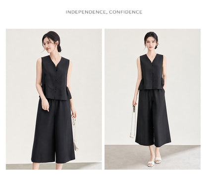 Emilia Luxe Vest & Cropped Pants Set