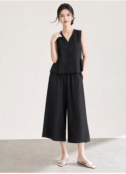Emilia Luxe Vest & Cropped Pants Set