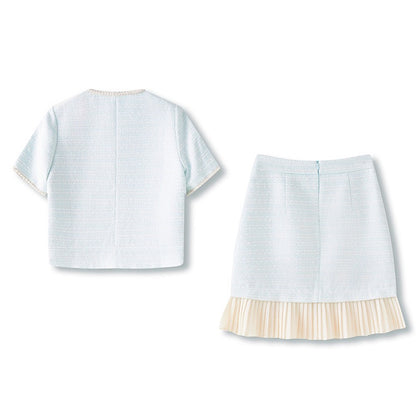 Celeste Beaded Top & Pleated Midi Skirt Set