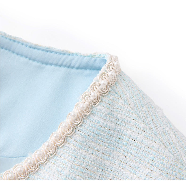 Celeste Beaded Top & Pleated Midi Skirt Set