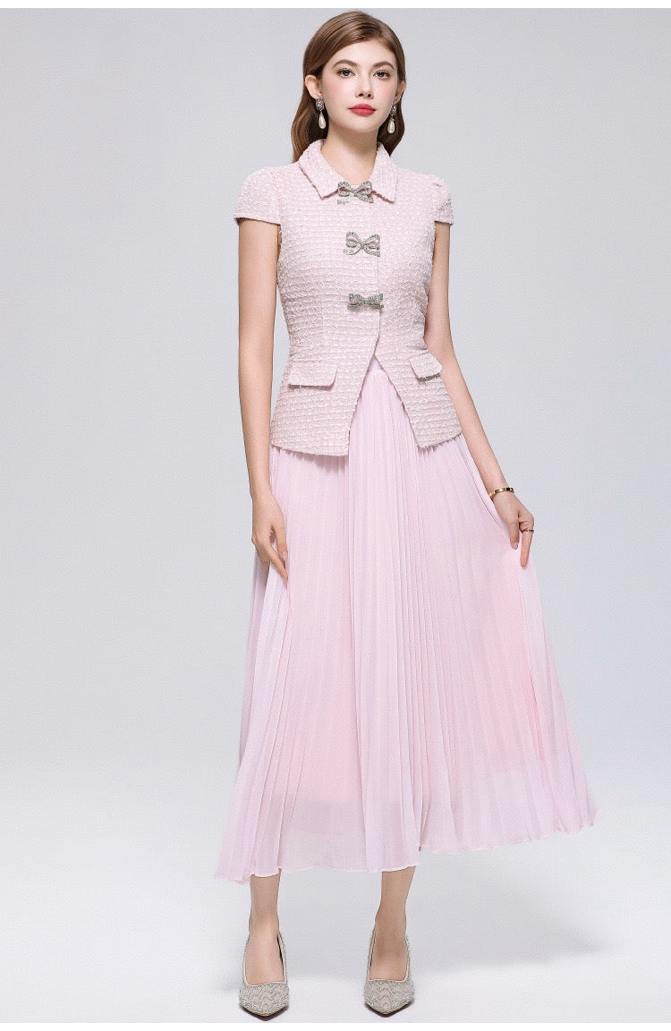 Rosalie Pleated Vest & Skirt Set