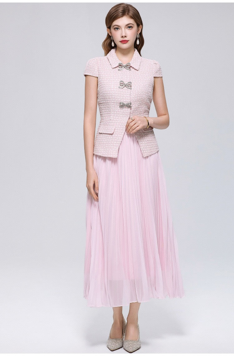 Rosalie Pleated Vest & Skirt Set