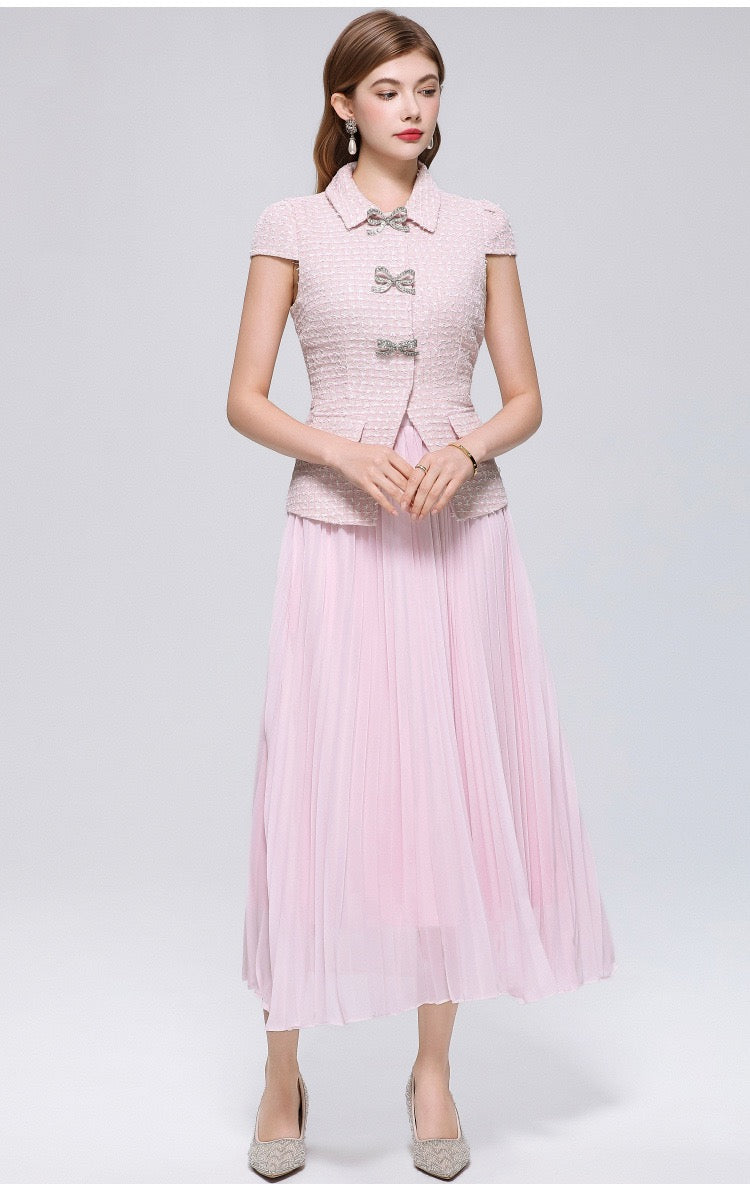 Rosalie Pleated Vest & Skirt Set