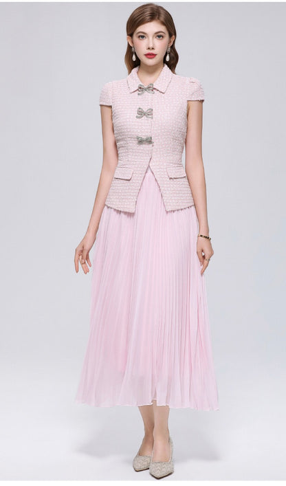 Rosalie Pleated Vest & Skirt Set