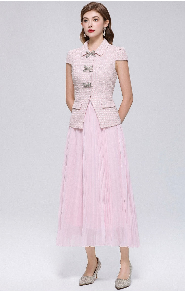 Rosalie Pleated Vest & Skirt Set