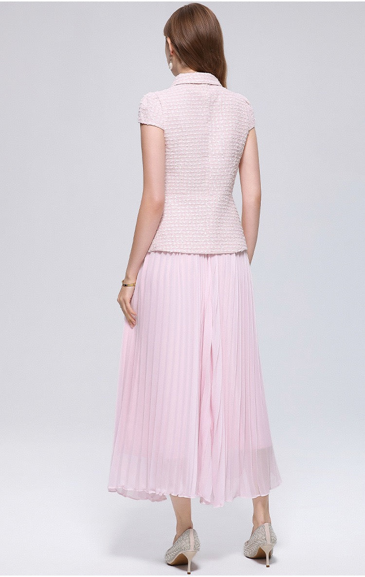 Rosalie Pleated Vest & Skirt Set