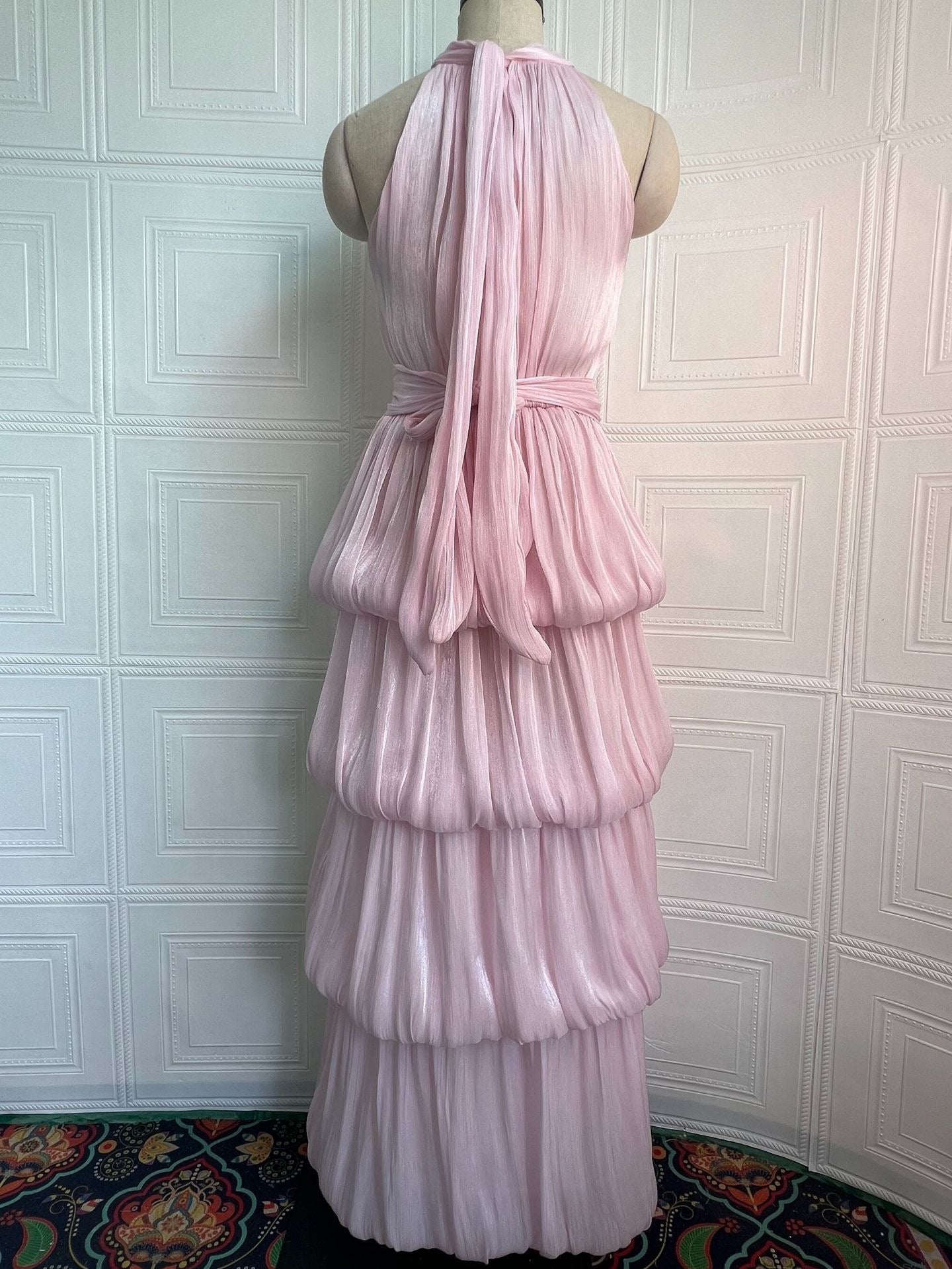 Celestine Halter Tiered Maxi Dress