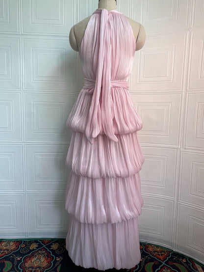 Celestine Halter Tiered Maxi Dress