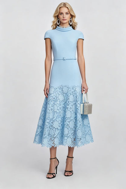 Celestine Lace-Trim Midi Dress