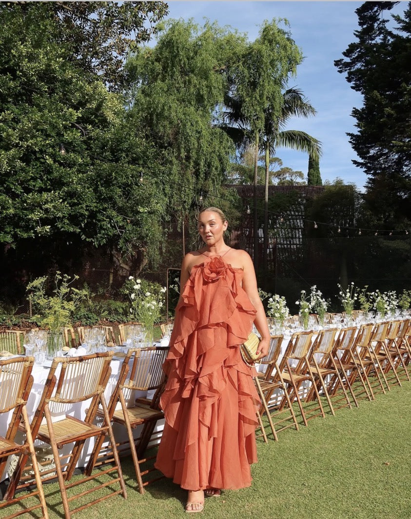 Sienna Backless Halter Maxi Dress