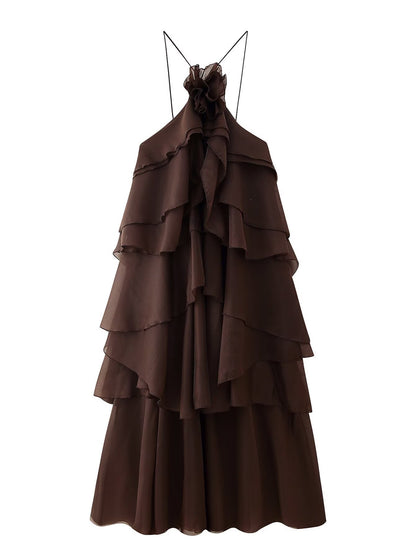 Sienna Backless Halter Maxi Dress