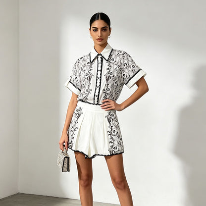 Camille Floral Shirt & Shorts Set