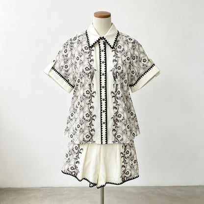 Camille Floral Shirt & Shorts Set