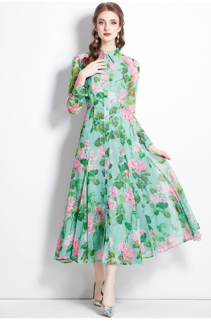 Isabella Floral Shirt Maxi Dress