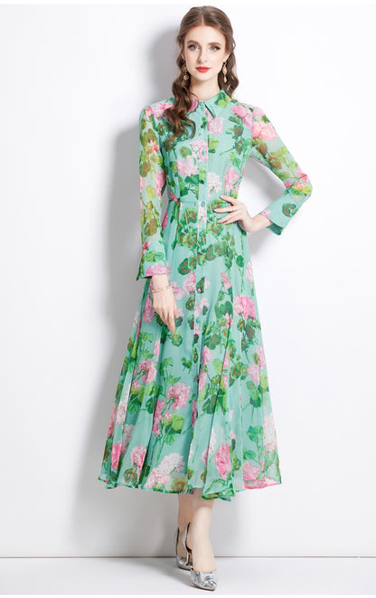 Isabella Floral Shirt Maxi Dress