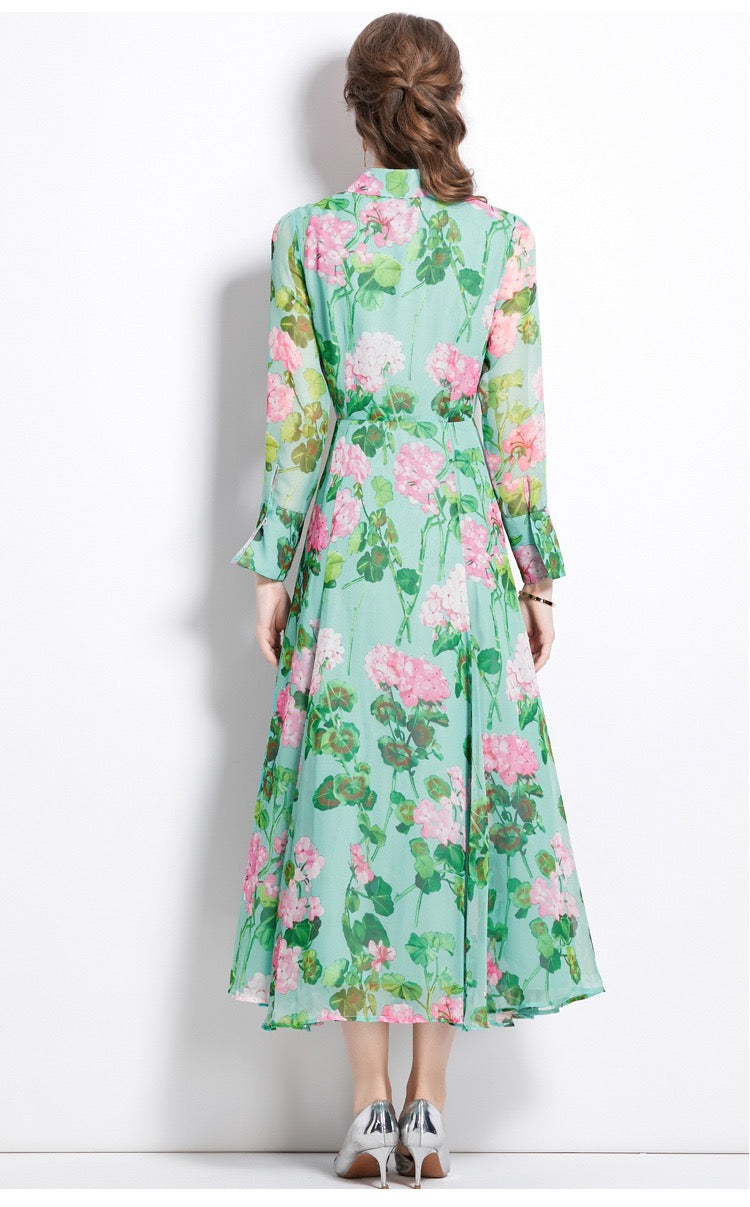 Isabella Floral Shirt Maxi Dress