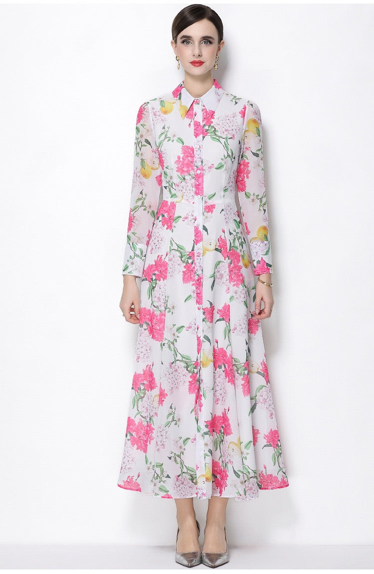 Isabella Floral Shirt Maxi Dress