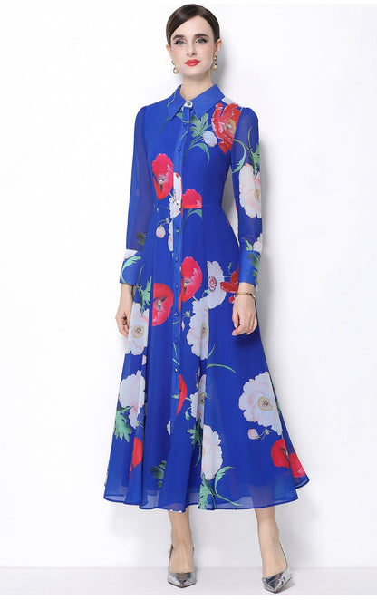 Isabella Floral Shirt Maxi Dress