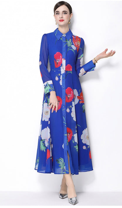 Isabella Floral Shirt Maxi Dress