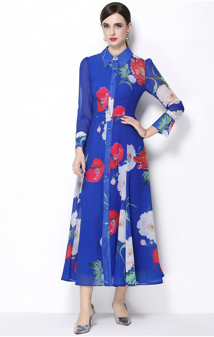 Isabella Floral Shirt Maxi Dress