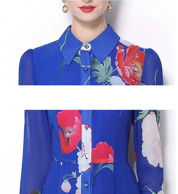 Isabella Floral Shirt Maxi Dress