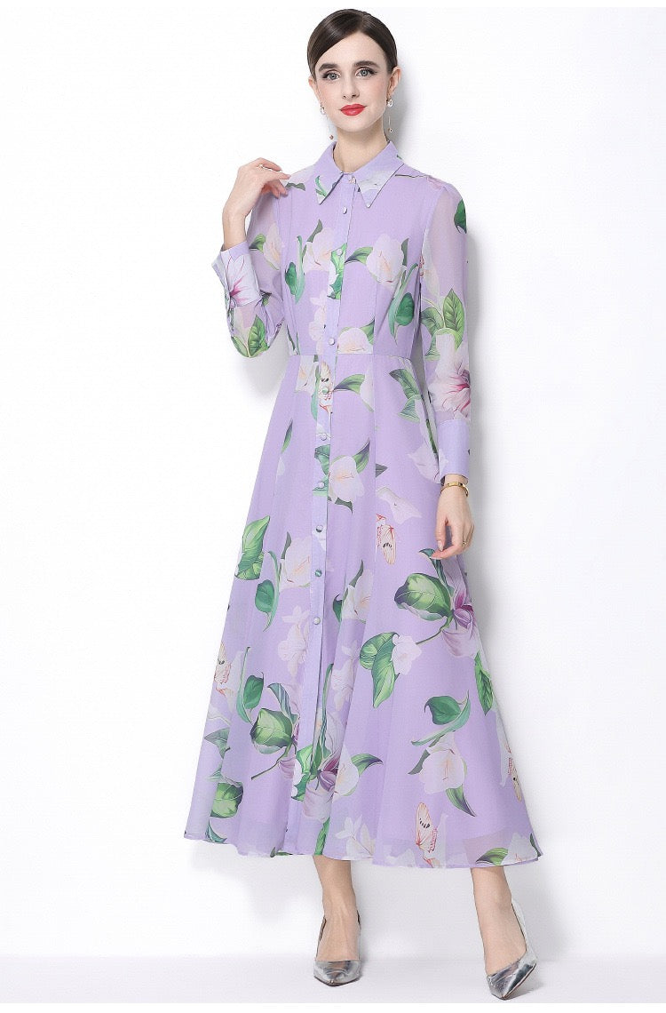 Isabella Floral Shirt Maxi Dress