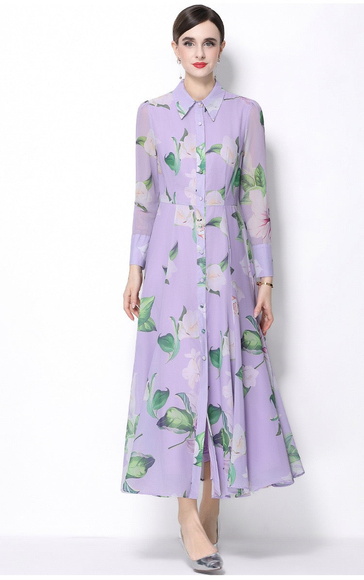 Isabella Floral Shirt Maxi Dress