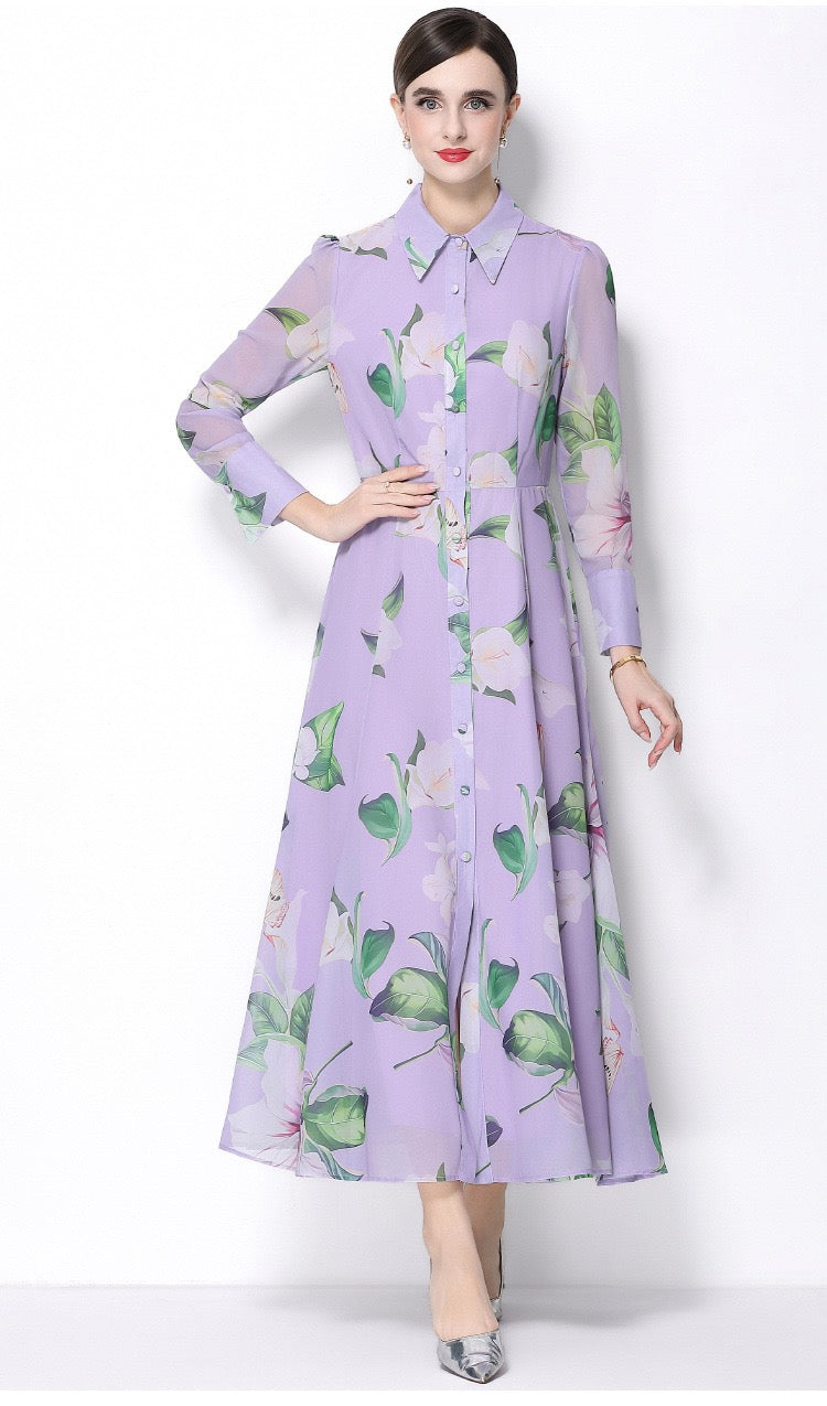 Isabella Floral Shirt Maxi Dress