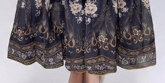 Elodie Noir Floral Maxi Dress