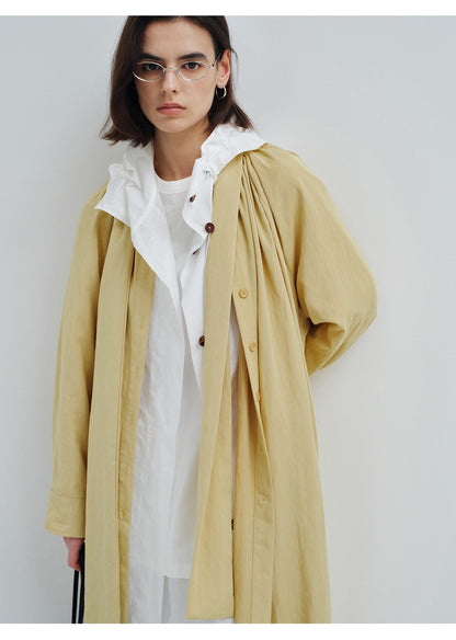 Tie Neck Lightweight Long Trench Coat