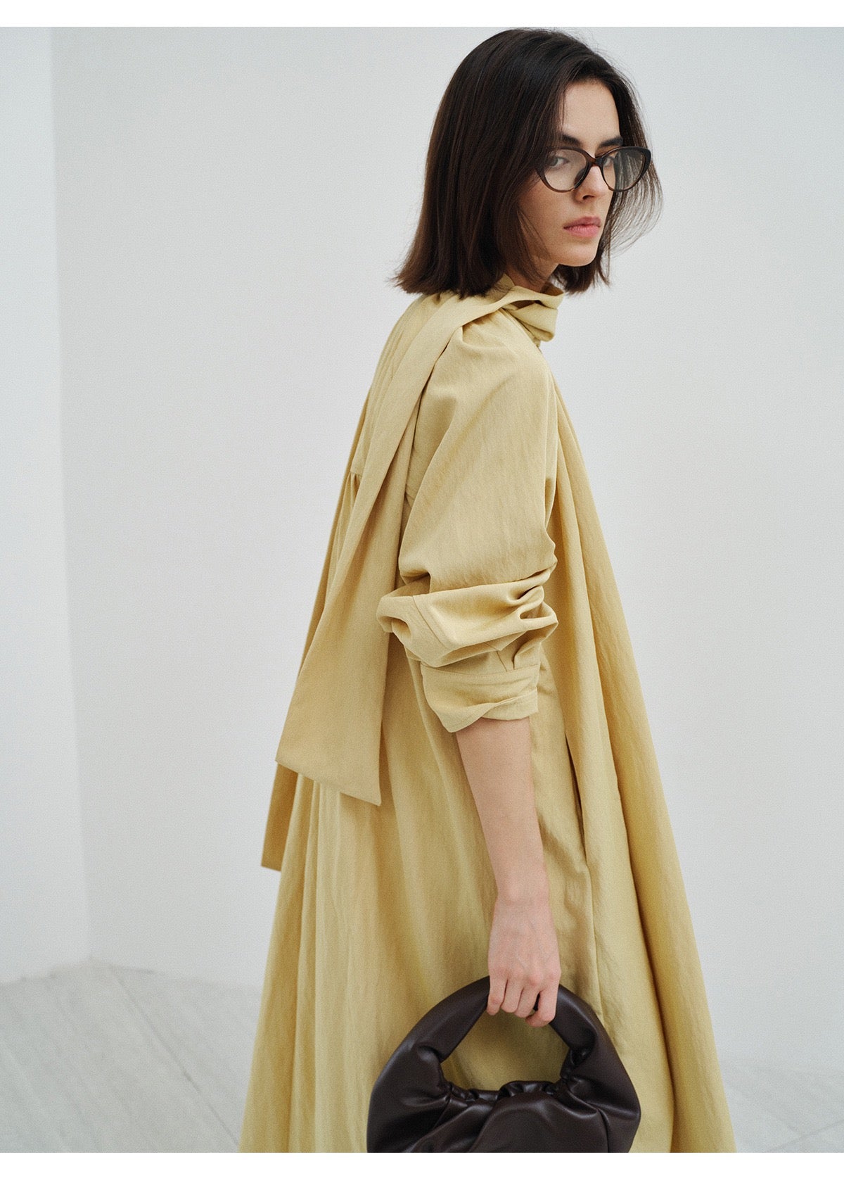 Tie Neck Lightweight Long Trench Coat