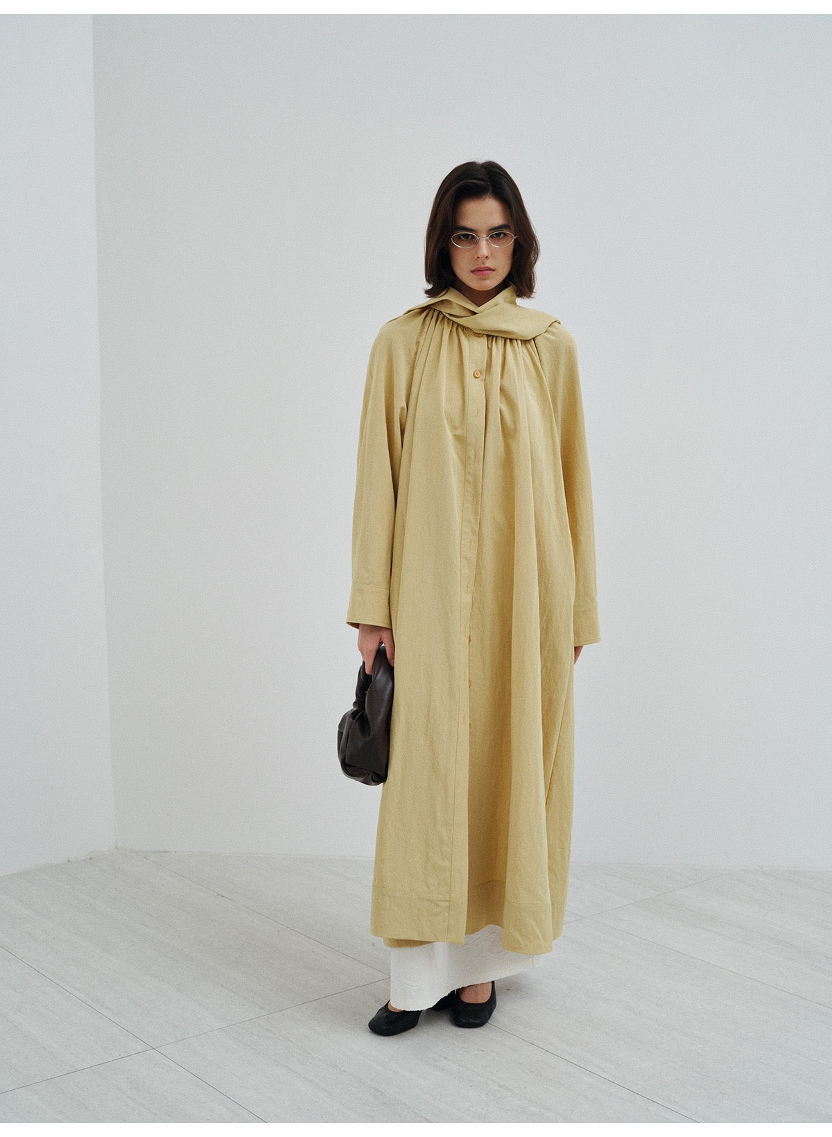 Tie Neck Lightweight Long Trench Coat