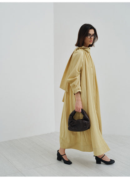 Tie Neck Lightweight Long Trench Coat