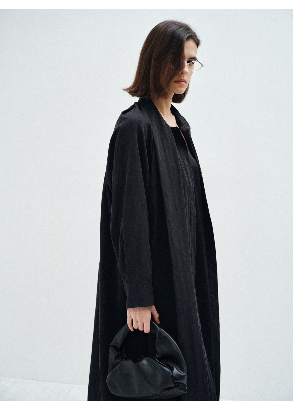 Tie Neck Lightweight Long Trench Coat
