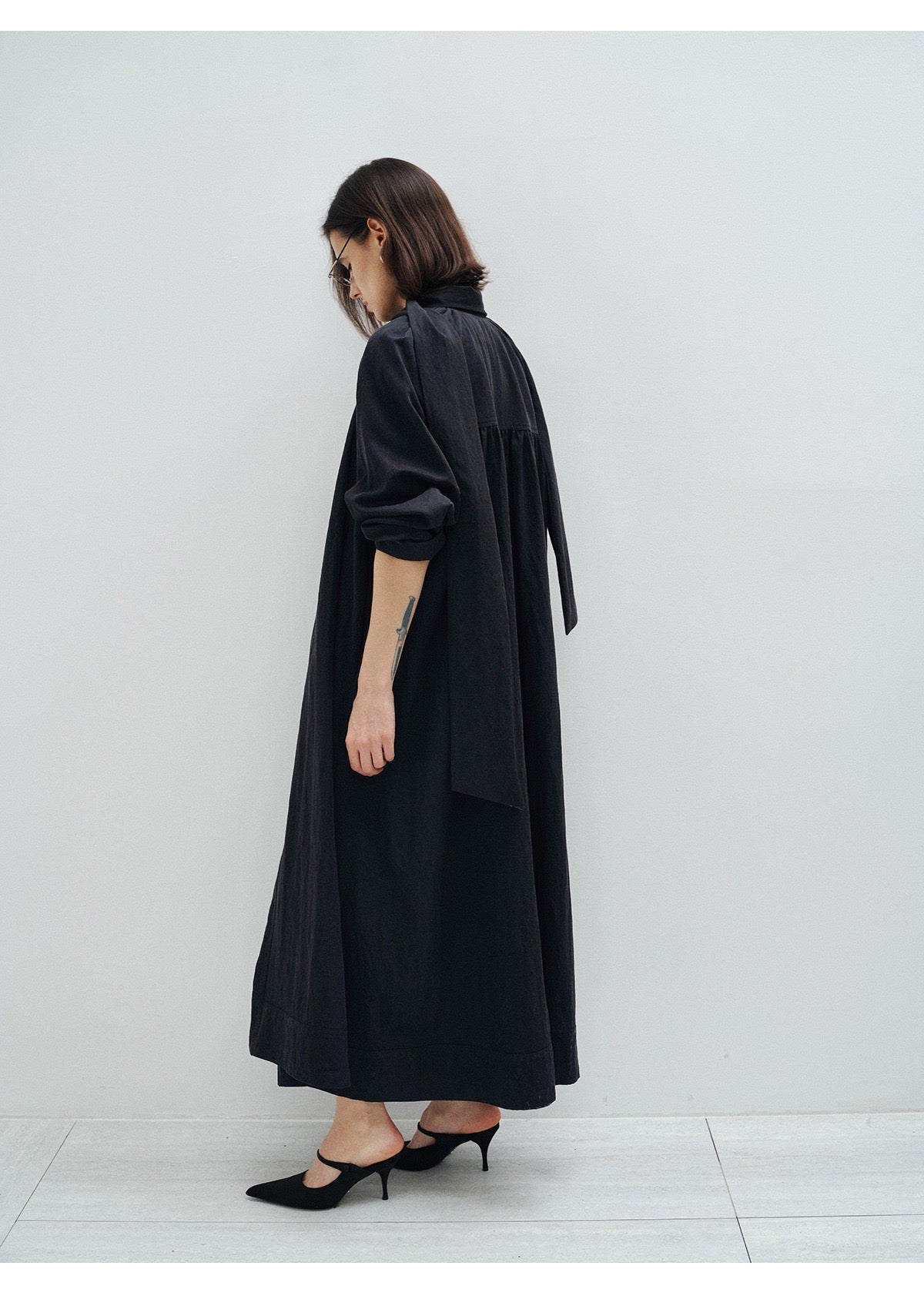 Tie Neck Lightweight Long Trench Coat