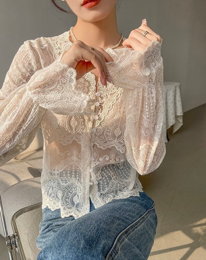 Ahset Lace Detail Top