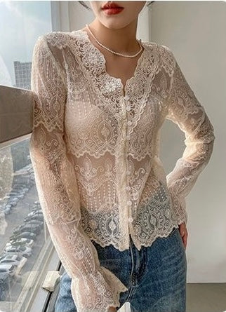 Ahset Lace Detail Top